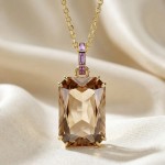 Swarovski smykke Millenia pendant Octagon cut, Caramel, Gold-tone plated - 5725752