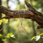 Smykke Livets tre i forgylt sølv - 3009042