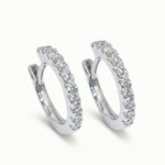 Diamantøredobber i hvitt gull 14 karat med 0,50 ct W-Si - BUR745252