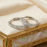 Diamantøredobber i hvitt gull 14 karat med 0,50 ct W-Si - BUR745252