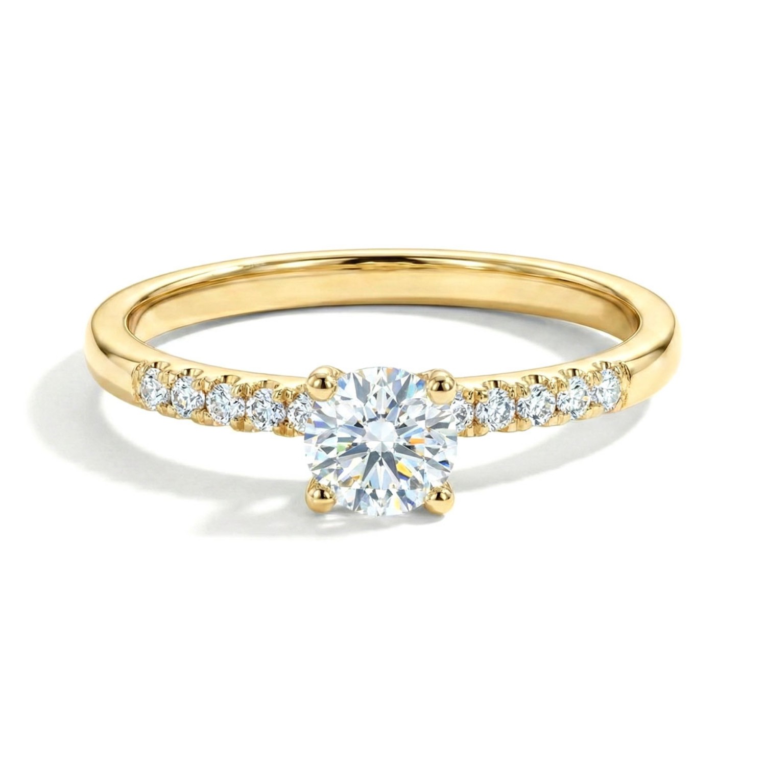 Diamantring med 0.52 ct, gult gull 18 kt - HR0517