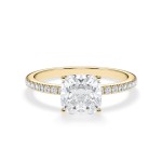Forlovelsesring med Pricess cut  lab Grown diamant 2,00 ct. R-VS i 18kt gull - 1601-ru-prin-200-lab