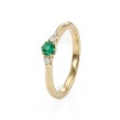 Gullring med smaragd og diamanter 0.05 ct TW-Si - coc5000547sm