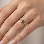 Gullring 14 kt med røykkvarts - bur620385