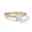 Forlovelsesring med Pricess cut  lab Grown diamant 2,00 ct. R-VS i 18kt gull - 1601-ru-prin-200-lab