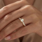 Gullring  med zirkonia - 50368-62