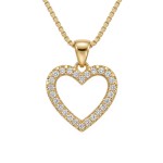 Diamantsmykke i 18 kt gult gull med 0,12 ct W-Si - 08-74-822