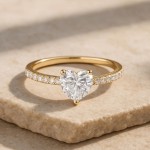 Forlovelsesring med Hjerte lab Grown diamant 2,00 ct. R-VS i 18kt gull - 1602-ru-hjerte-200-lab