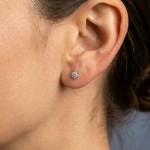 Diamantøredobber Sofia i hvitt gull 0,16 ct -2120716