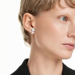 Swarovski øredobber Constella stud earrings Round cut, White, Rhodium plated - 5732253