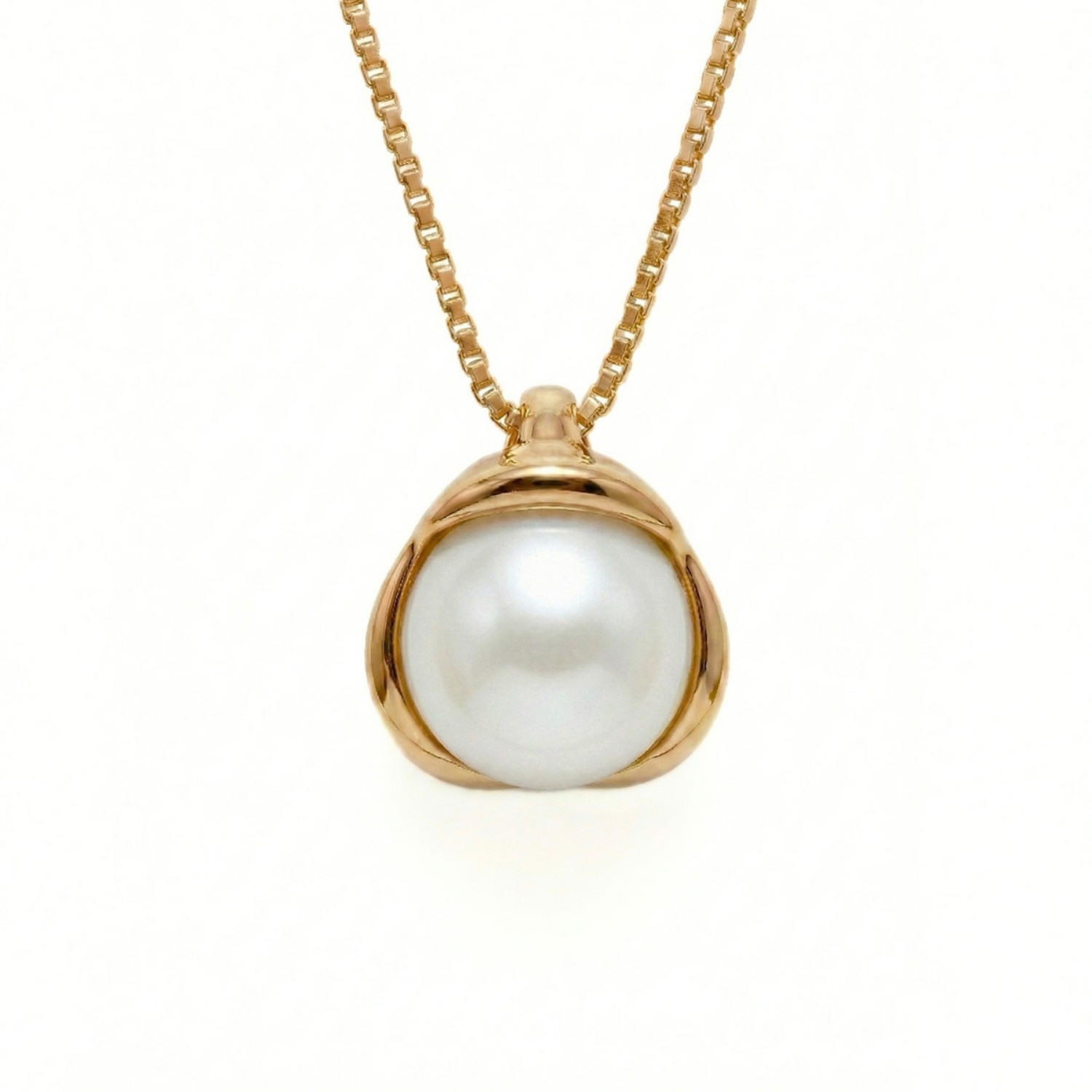 Smykke i 14kt gull med perle - bur210928