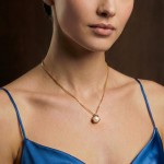 Smykke i 14kt gull med perle - bur210928