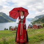 Bunadsparaply rød, Trønder - 0701000266