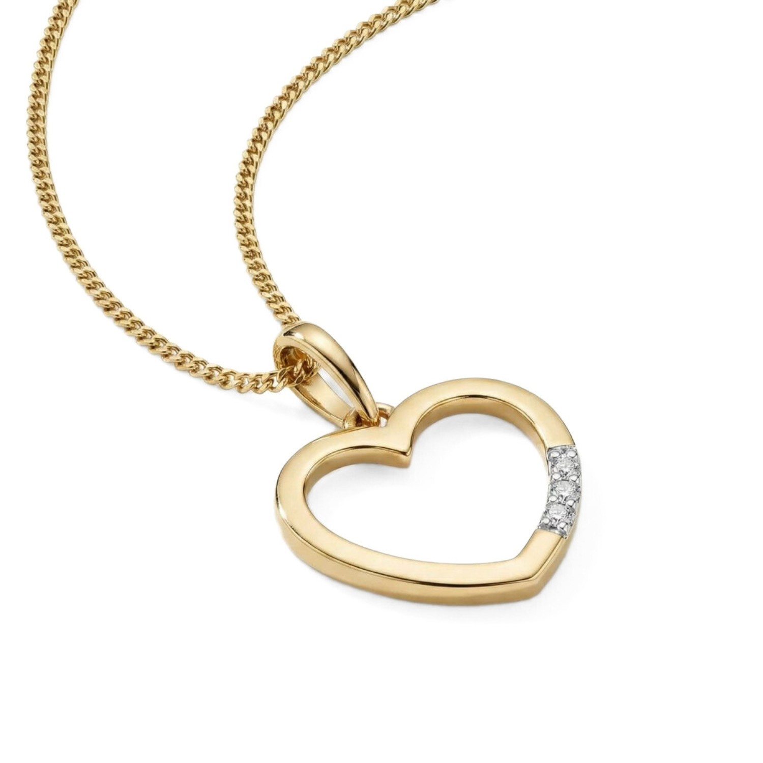 Diamantsmykke i gull 14 kt med 0,015 ct W-P - BUR310457