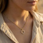 Diamantsmykke i gull 14 kt med 0,015 ct W-P - BUR310457