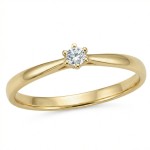 Diamantring i gult gull med 0,05 ct W-Si - 546886