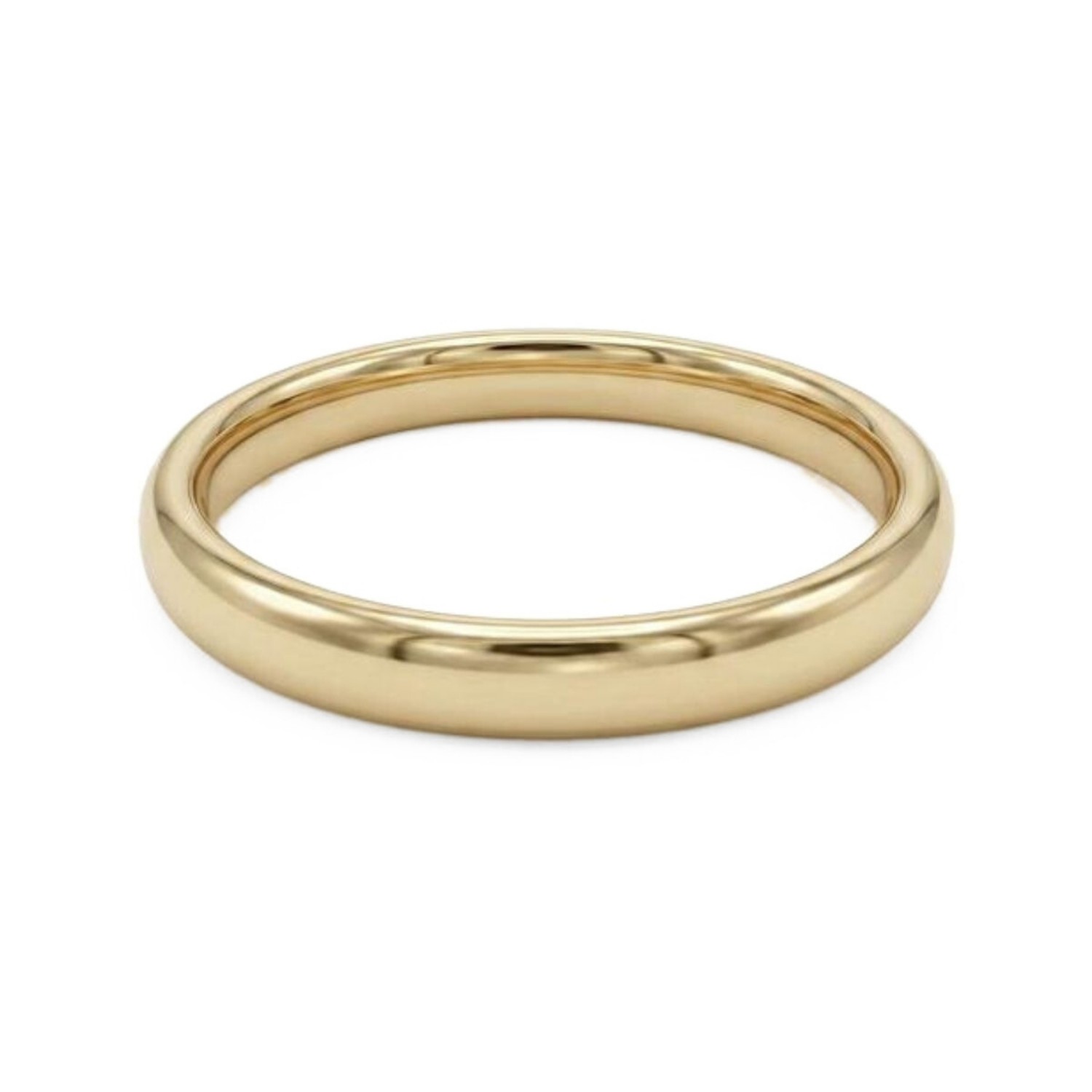 Giftering i gult gull 14kt, 3 mm/1,3 mm. RUBIN - 1830