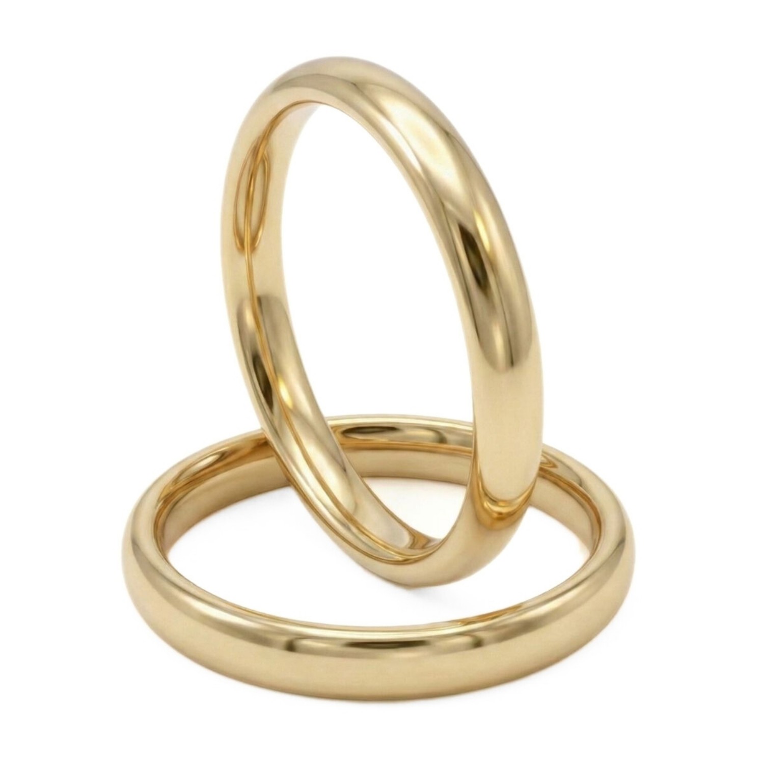 Giftering i gult gull 14kt, 3 mm/1,3 mm. RUBIN - 1830