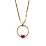 Gullsmykke i 14kt gull med rubin - Bur320574