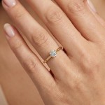 Diamantring forlovelsesring 0,40 ct i 14kt gult gull. Aida -180160400
