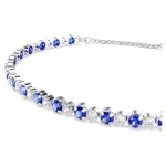 Swarovski armbånd Matrix Tennis bracelet Mixed round cuts, Blue, Rhodium plated - 5725854