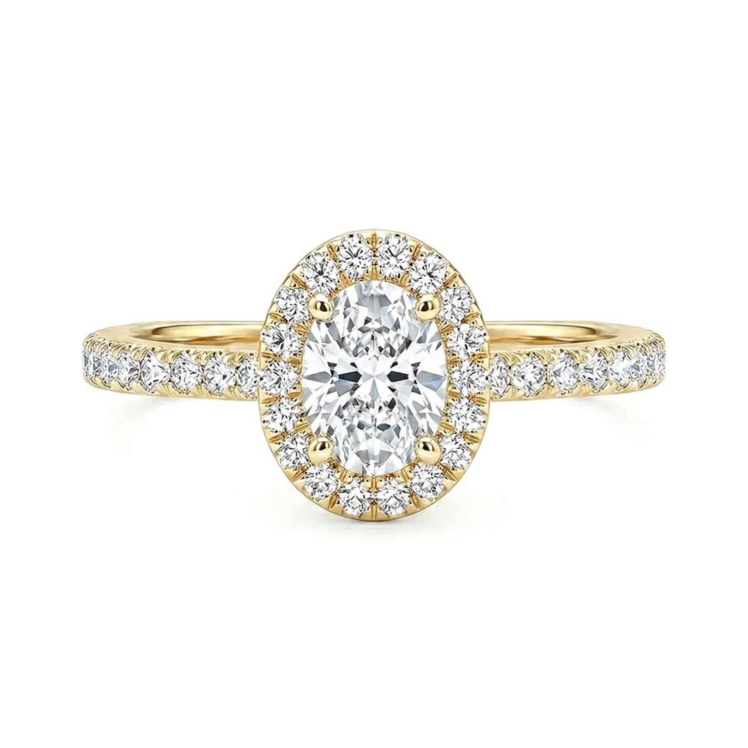 Halo diamantring  med oval diam. 0,40 ct  River (E)-Si1 (+0,13 ct) - VDA181XA040