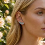 Ørepynt i forgylt sølv hvit margeritt. LIV - 700303