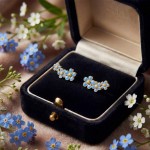 Ørepynt i forgylt sølv hvit margeritt. LIV - 700303