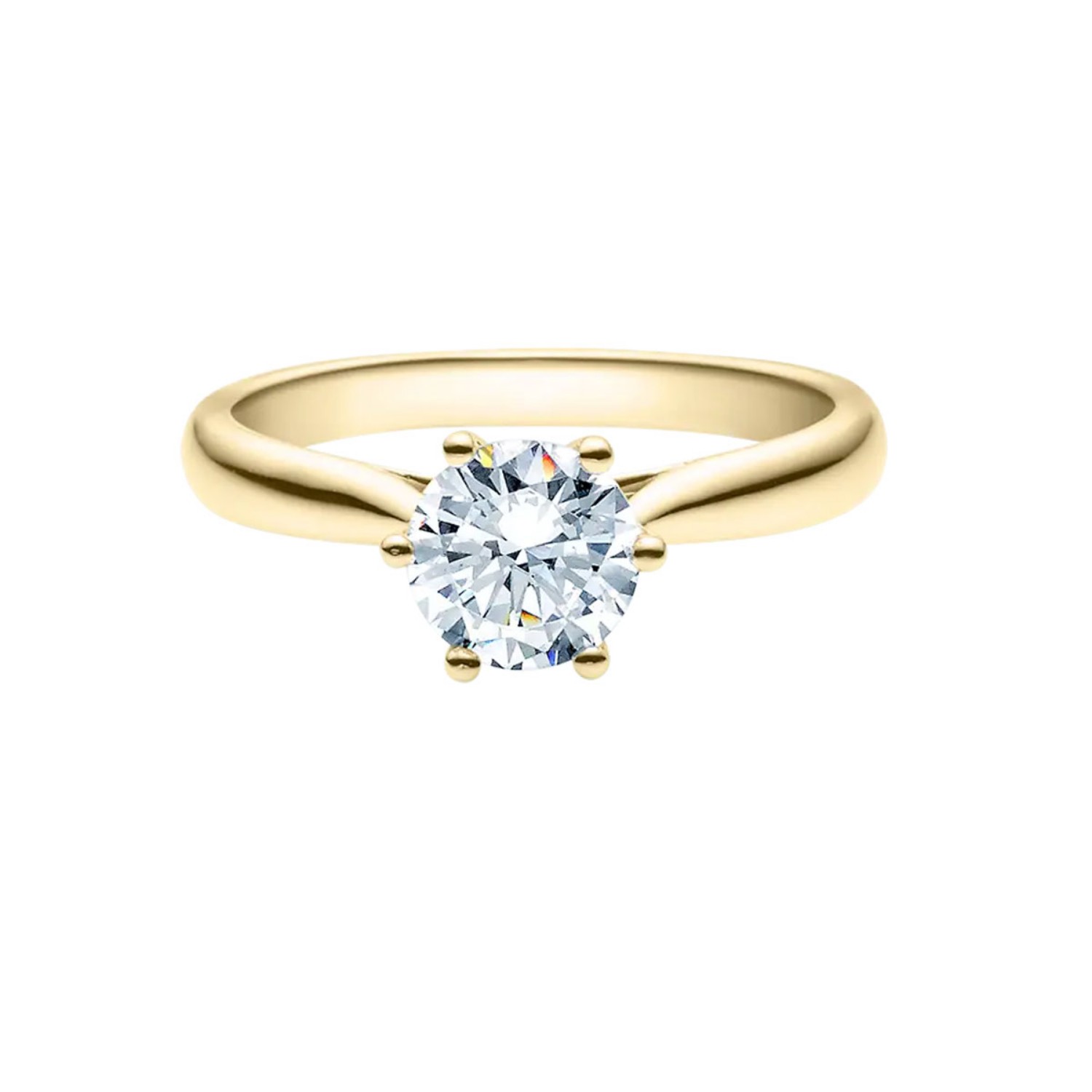 Diamantring forlovelsesring 0,70 ct i 14kt gult gull.  Leticia - 18007070gg