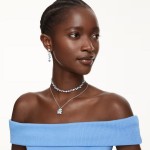 Swarovski collier Constella necklace Mixed cuts, Blue, Rhodium plated - 5732255