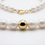 Perlekjede med oval perler 4,5-5 mm FV - 96422