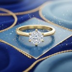 Diamantring forlovelsesring 1 ct i 14kt gull. Diona - 18001100