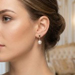 Øredobber i14K gult gull med FV Perle - 47646