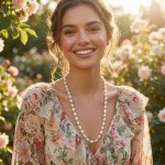 Perlekjede med perler 9,5-10,5 mm FV - 96421