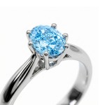 Forlovelesring med Oval blå Lab Grown diamant 0,72ct VS2. Leticia - 25100530LG