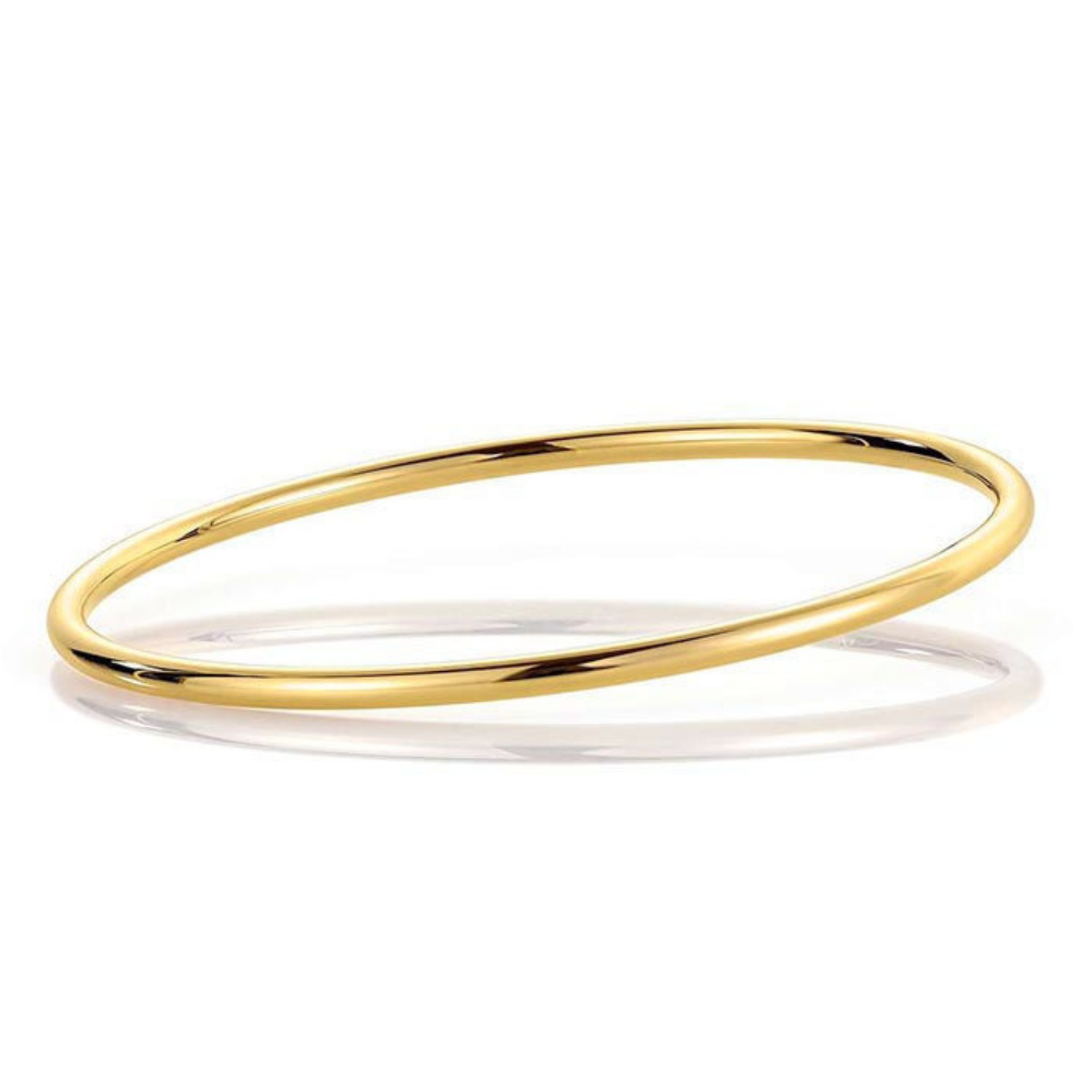 Armbånd gull. Armring rund profil, gult gull 14 kt, 3 mm, classic - 02GU3065