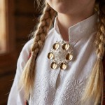 Barnesølje i hvit  og forgylt sølv