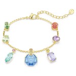Swarovski armbånd Gema bracelet Mixed cuts, Dangling crystals, Multicolored, Gold-tone plated - 5737442