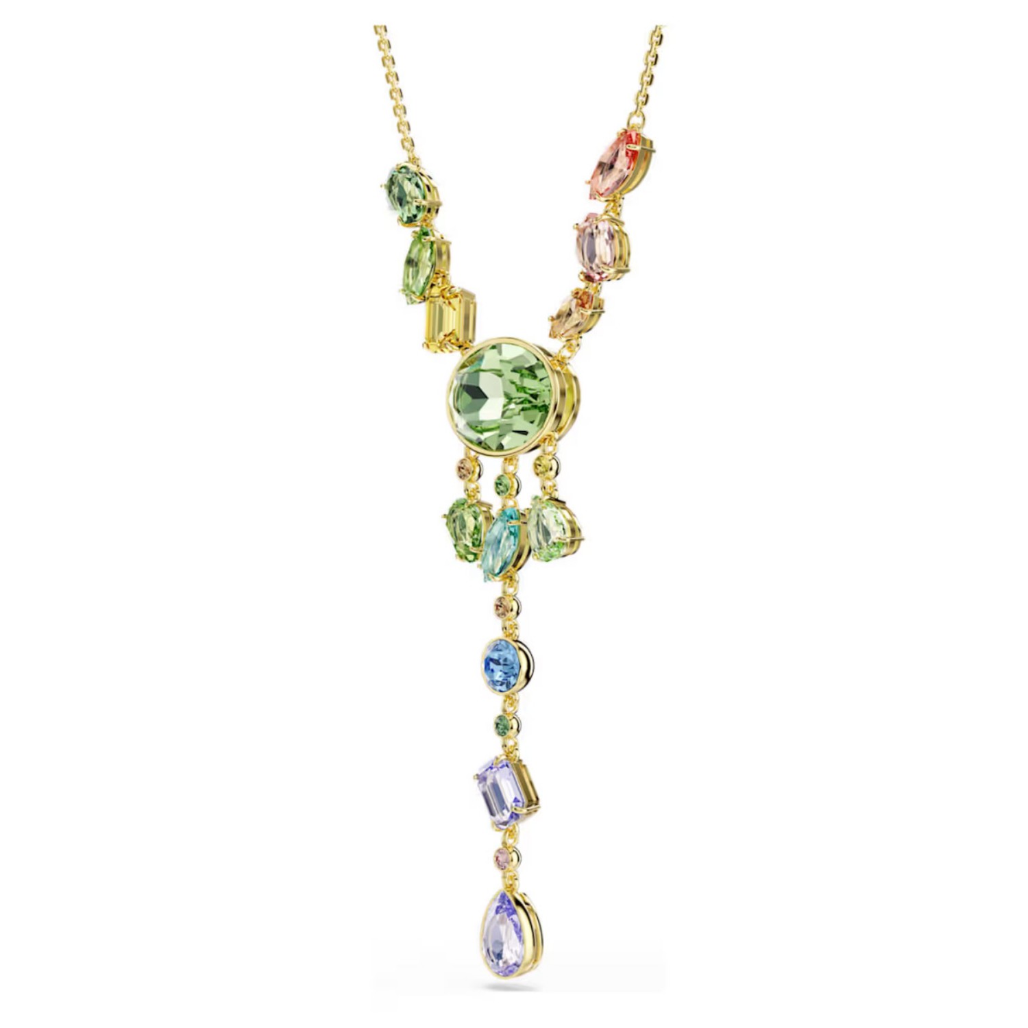 Swarovski collier Gema Y necklace Mixed cuts, Multicolored, Gold-tone plated - 5737451