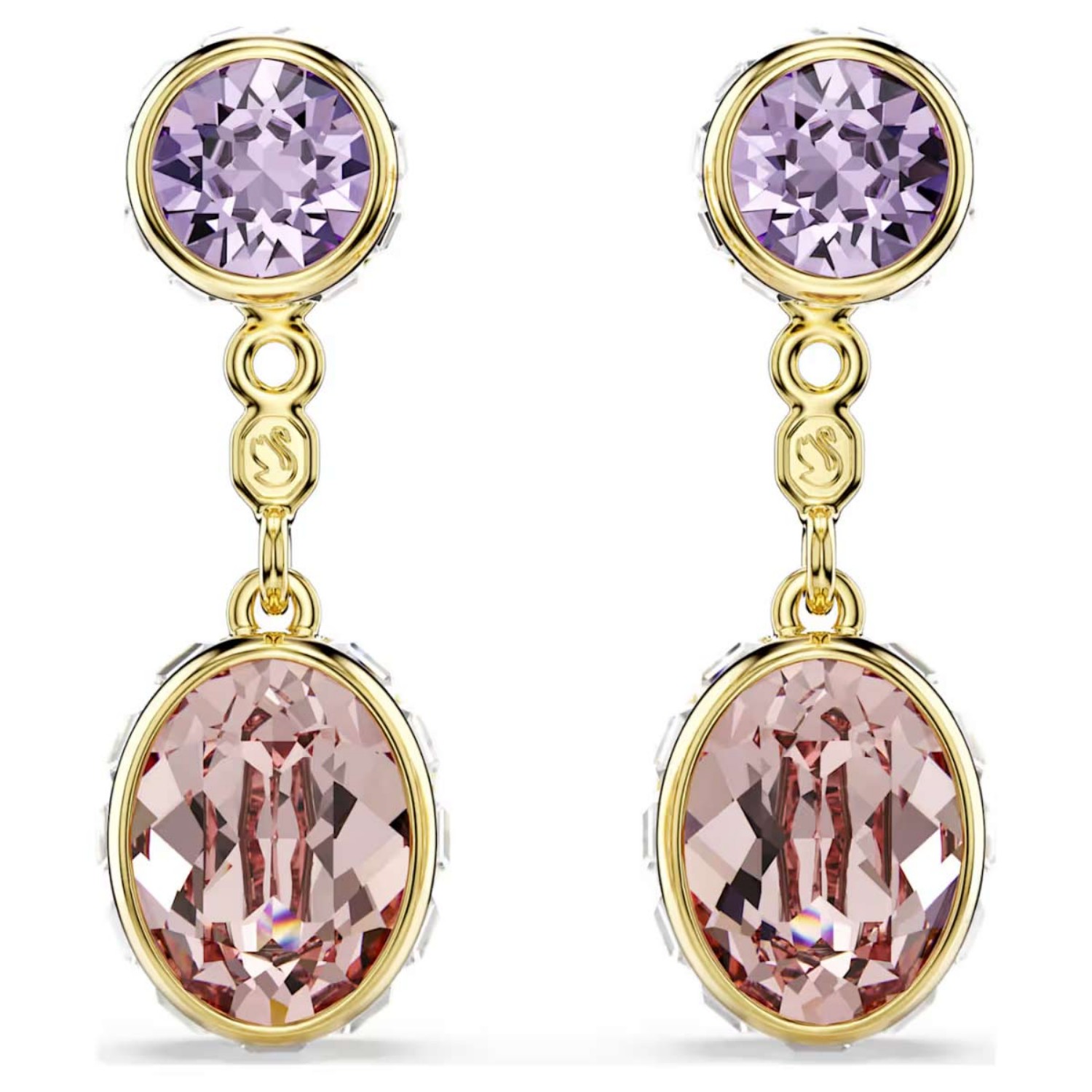 Swarovski øredobber Chroma drop earrings Mixed cuts, Multicolored, Gold-tone plated - 5738478