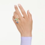 Swarovski Gema cocktail ring Mixed cuts, Multicolored, Gold-tone plated - 5737448
