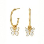 Ørepynt i forgylt sølv Sommerfugl hvit. LIV - 700803