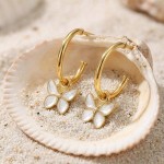 Ørepynt i forgylt sølv Sommerfugl hvit. LIV - 700803