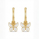 Ørepynt i forgylt sølv Sommerfugl hvit. LIV - 700803