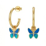 Ørepynt i forgylt sølv Sommerfugl blå. LIV - 700812