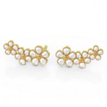 Ørepynt i forgylt sølv hvit margeritt. LIV - 700303