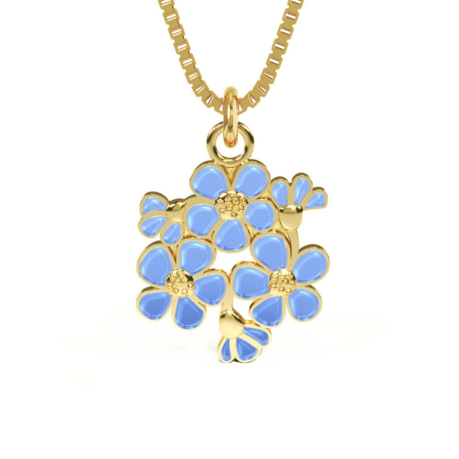 Smykke i sølv, blå emalje - 860602