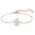 Swarovski armbånd Swan bracelet Mixed cuts, Swan, White, Rose gold-tone plated - 5738202