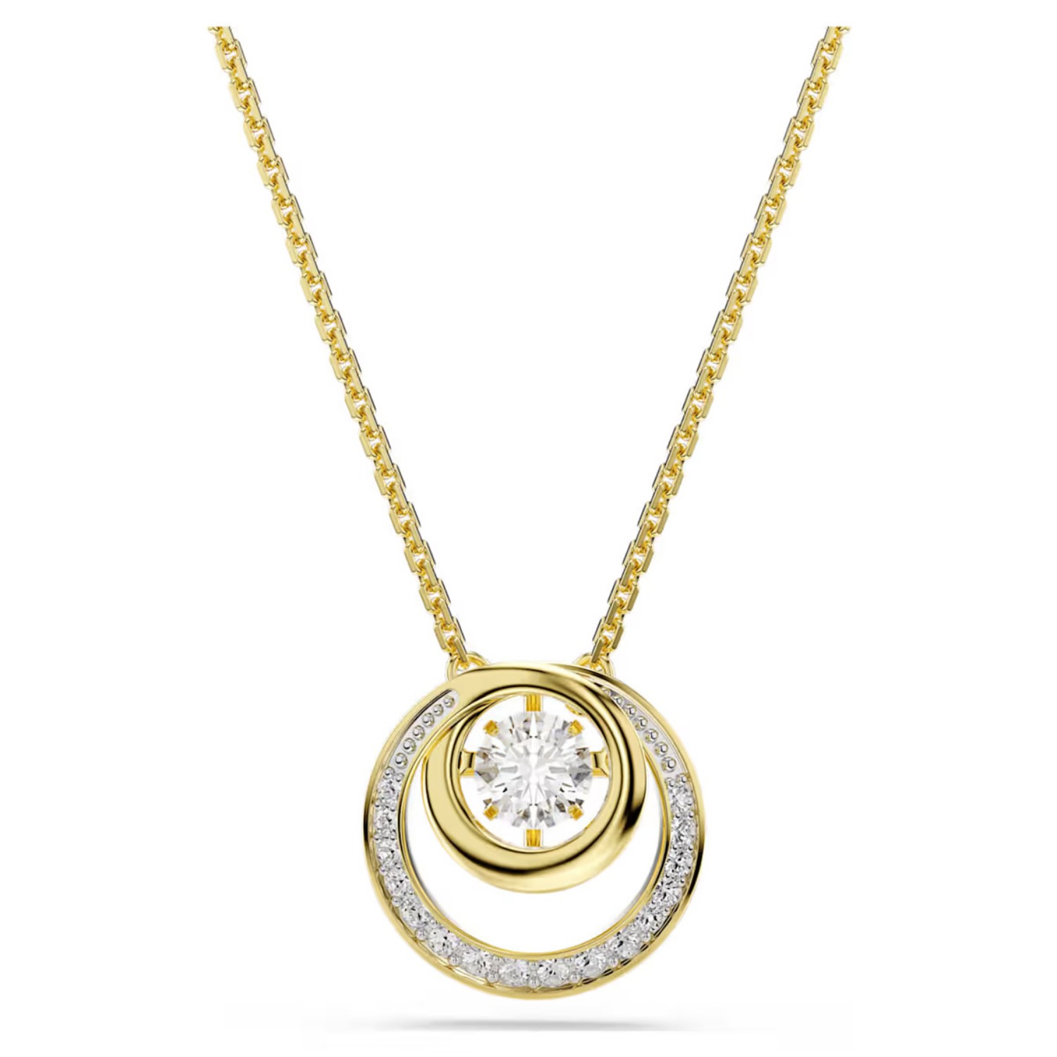 Swarovski smykke Hyperbola pendant Round cut, White, Gold-tone plated - 5738248