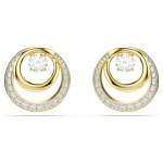 Swarovski øredobber Hyperbola stud earrings Round cut, White, Gold-tone plated - 5740407